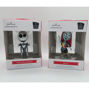 Lot of 2 Nightmare Before Christmas Hallmark Ornaments Jack Skellington Sally